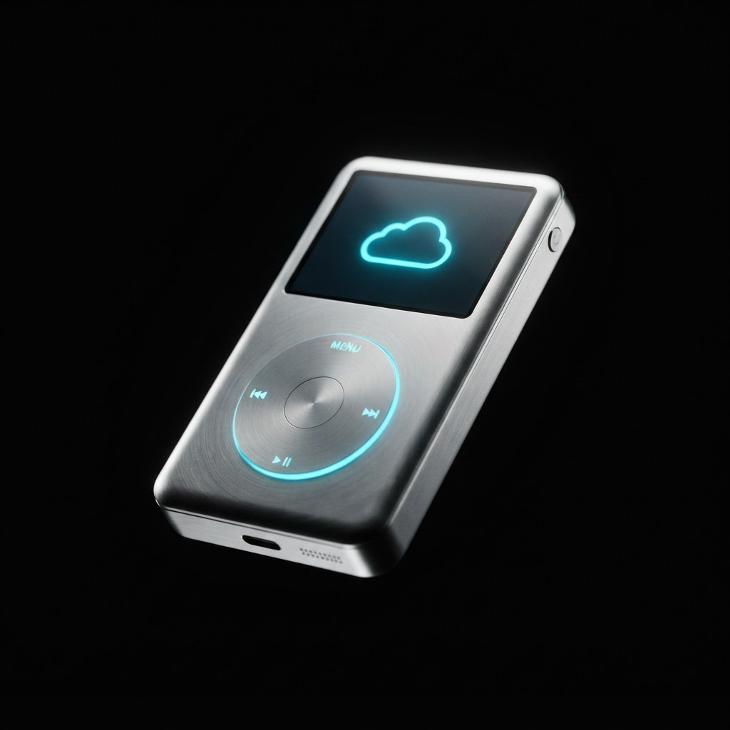 Futuristic iPod-inspired iCloud Token device